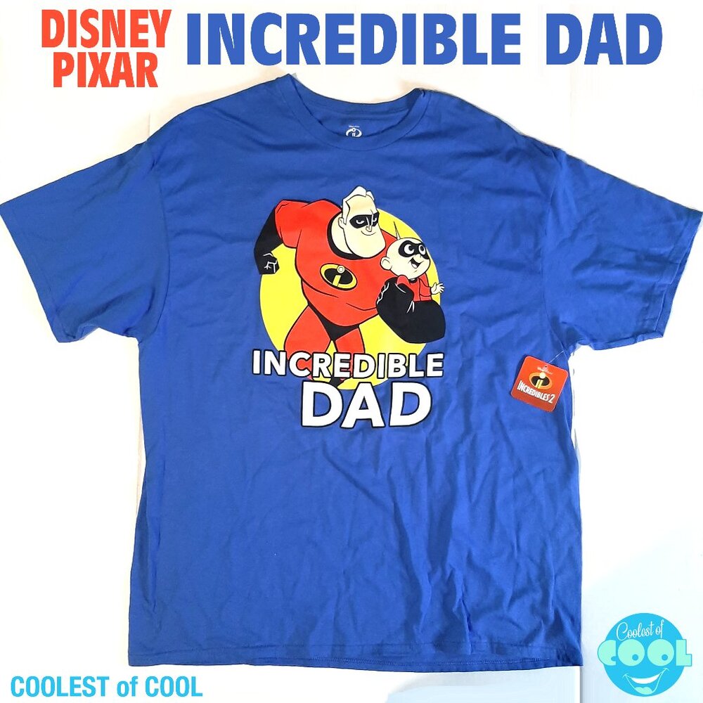 Disney Pixar Incredible Dad  tshirt Men's 2XL Graphic Tee The Incredibles 2 NWT
